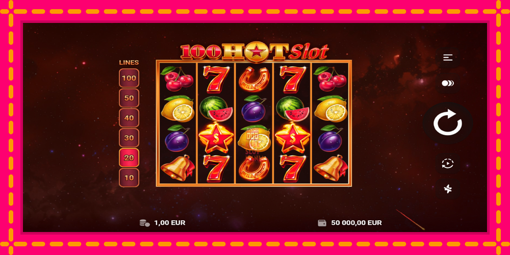 Automat 100 Hot Slot z jasną grafiką, zdjęcie 2