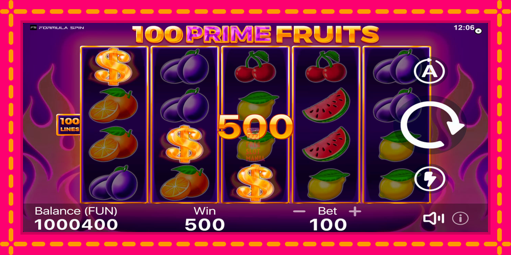 Automat 100 Prime Fruits z jasną grafiką, zdjęcie 2