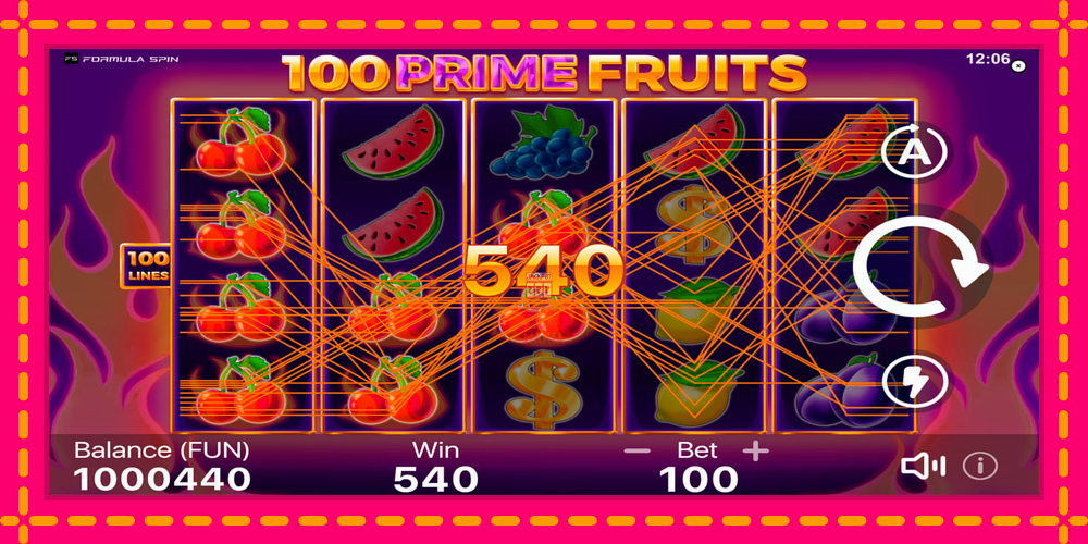 Automat 100 Prime Fruits z jasną grafiką, zdjęcie 3