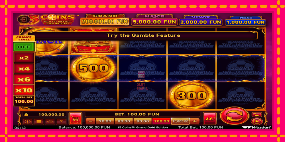 Automat 15 Coins Grand Gold Edition Score The Jackpot z jasną grafiką, zdjęcie 2