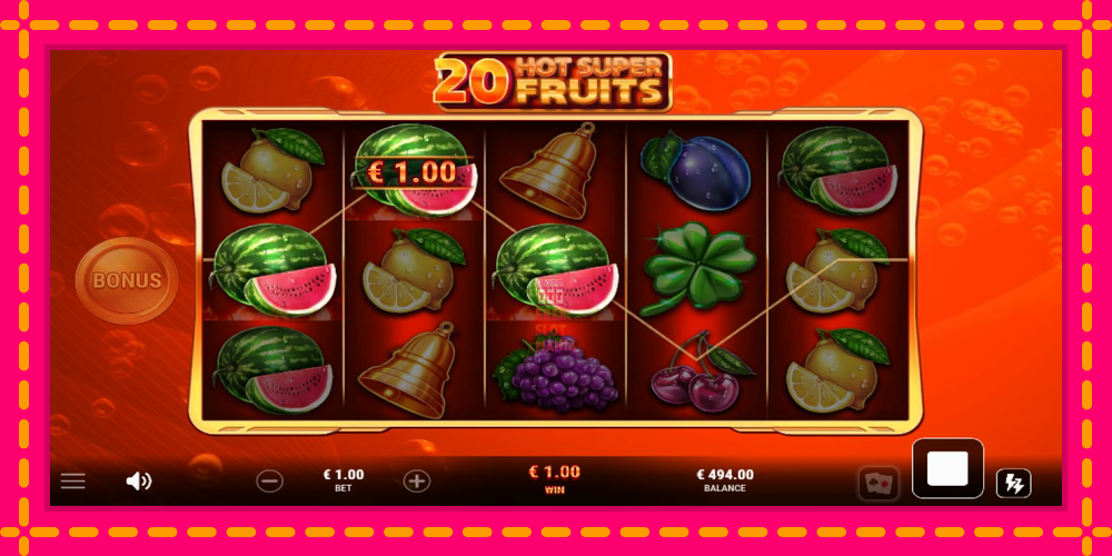 Automat 20 Hot Super Fruits z jasną grafiką, zdjęcie 3