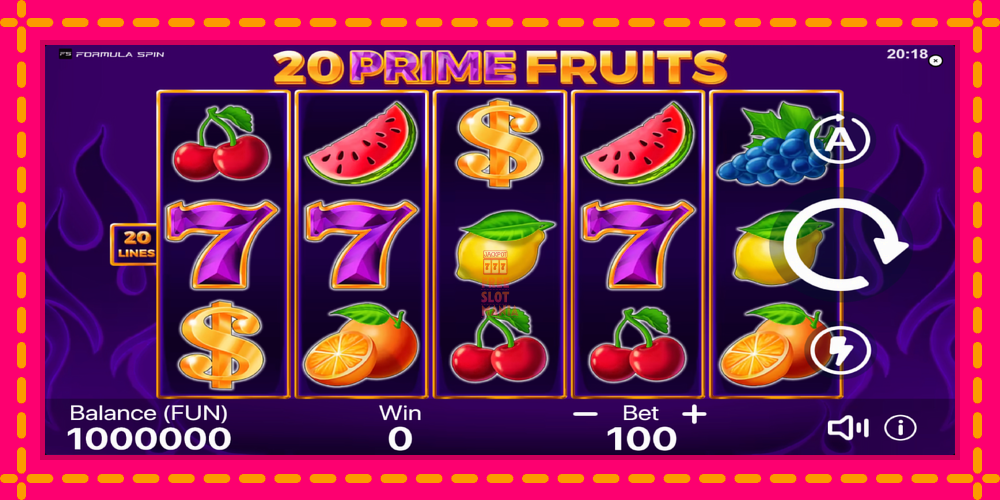 Automat 20 Prime Fruits z jasną grafiką, zdjęcie 1