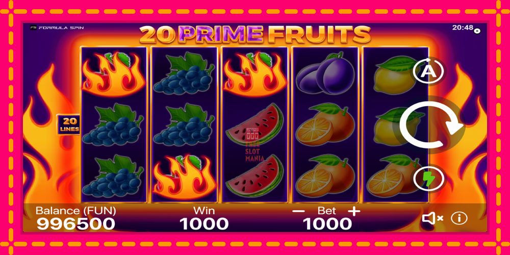 Automat 20 Prime Fruits z jasną grafiką, zdjęcie 3