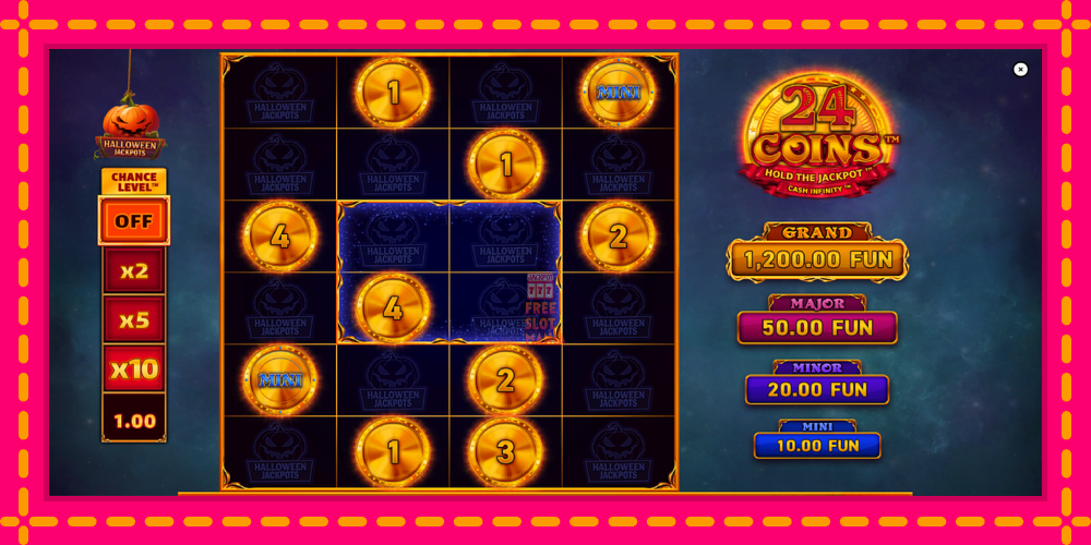 Automat 24 Coins Halloween Jackpots z jasną grafiką, zdjęcie 2