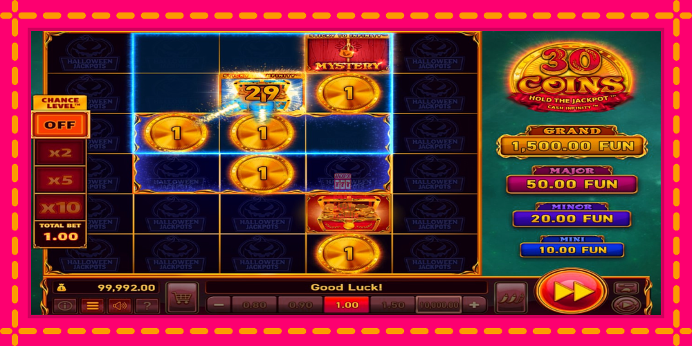 Automat 30 Coins Halloween Jackpots z jasną grafiką, zdjęcie 2