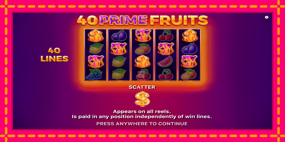 Automat 40 Prime Fruits z jasną grafiką, zdjęcie 1