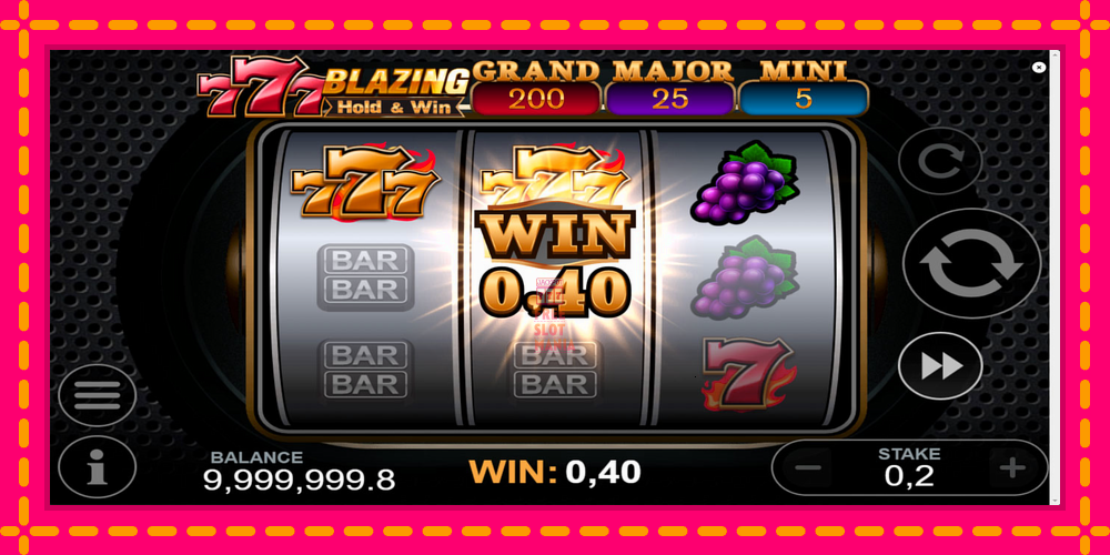 Automat 777 Blazing Hold & Win z jasną grafiką, zdjęcie 3