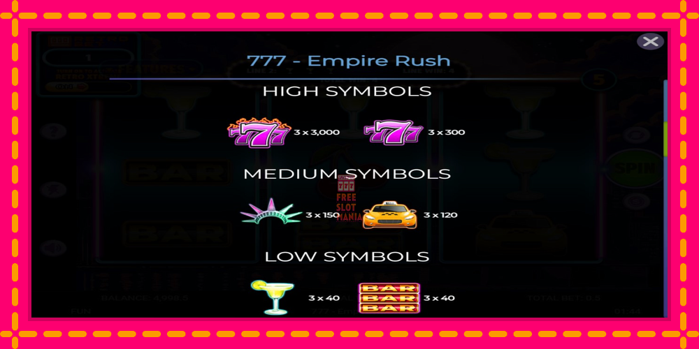 Automat 777 Empire Rush z jasną grafiką, zdjęcie 5