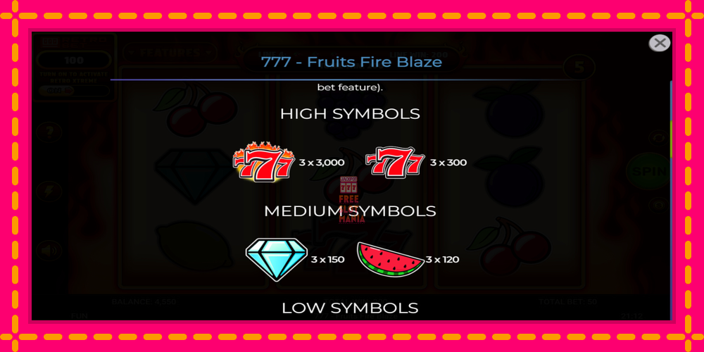 Automat 777 - Fruits Fire Blaze z jasną grafiką, zdjęcie 6