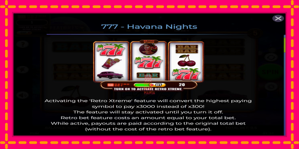 Automat 777 - Havana Nights z jasną grafiką, zdjęcie 4