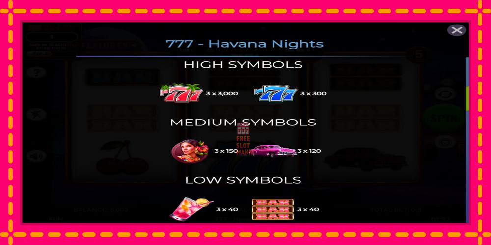 Automat 777 - Havana Nights z jasną grafiką, zdjęcie 5