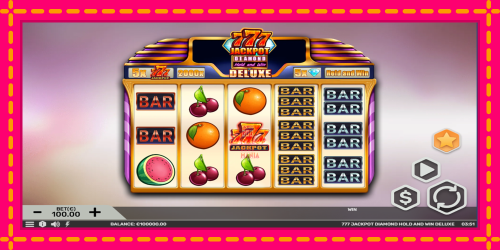 Automat 777 Jackpot Diamond Hold and Win Deluxe z jasną grafiką, zdjęcie 2