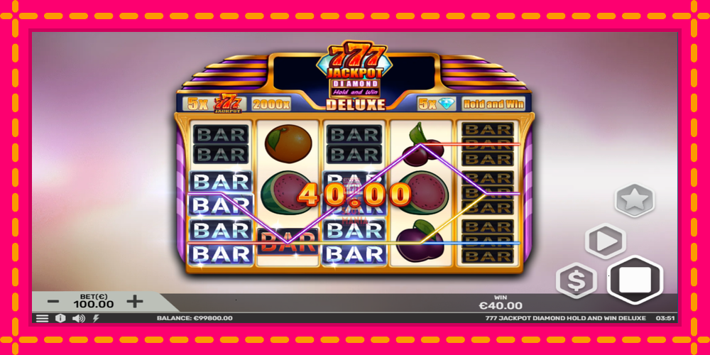 Automat 777 Jackpot Diamond Hold and Win Deluxe z jasną grafiką, zdjęcie 3