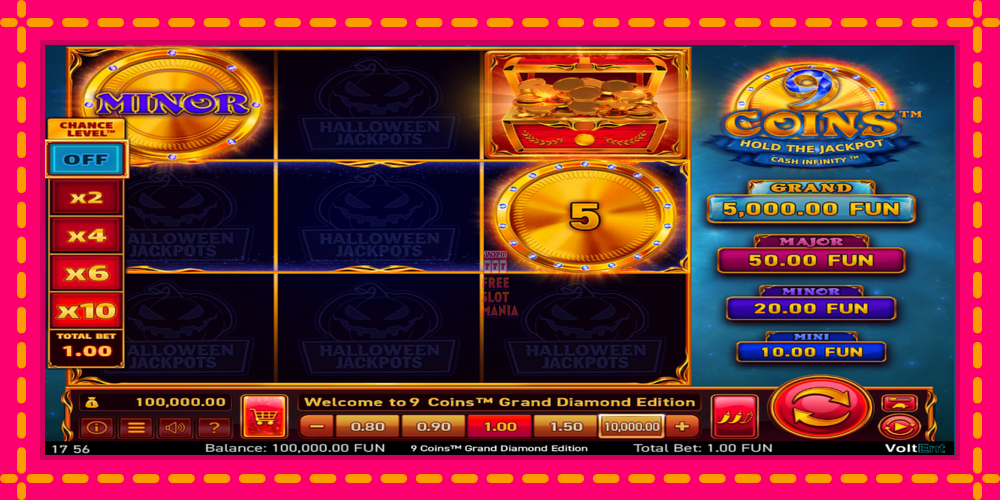 Automat 9 Coins Grand Diamond Edition Halloween Jackpots z jasną grafiką, zdjęcie 2