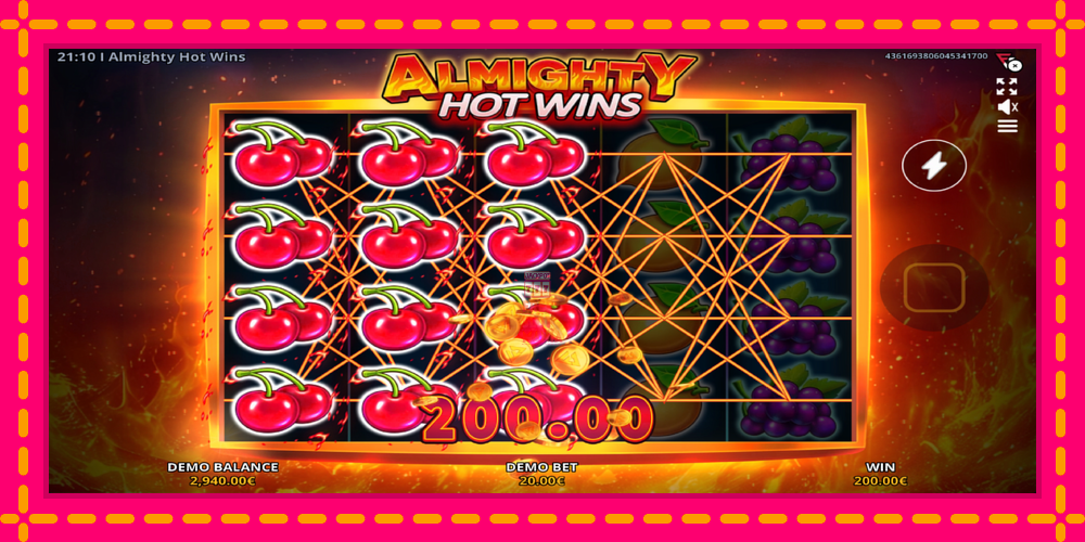 Automat Almighty Hot Wins z jasną grafiką, zdjęcie 2