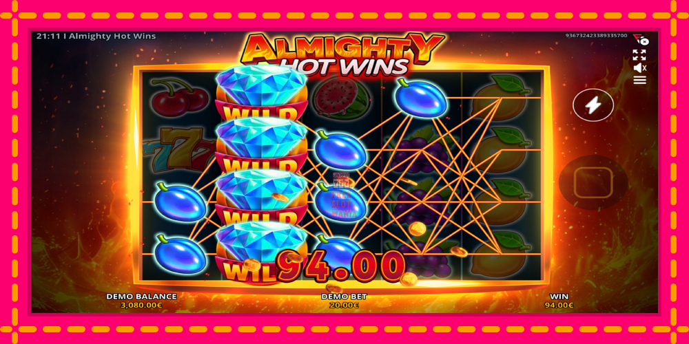 Automat Almighty Hot Wins z jasną grafiką, zdjęcie 4