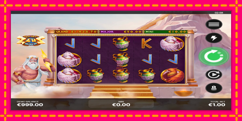 Automat Angry Zeus Jackpot z jasną grafiką, zdjęcie 2