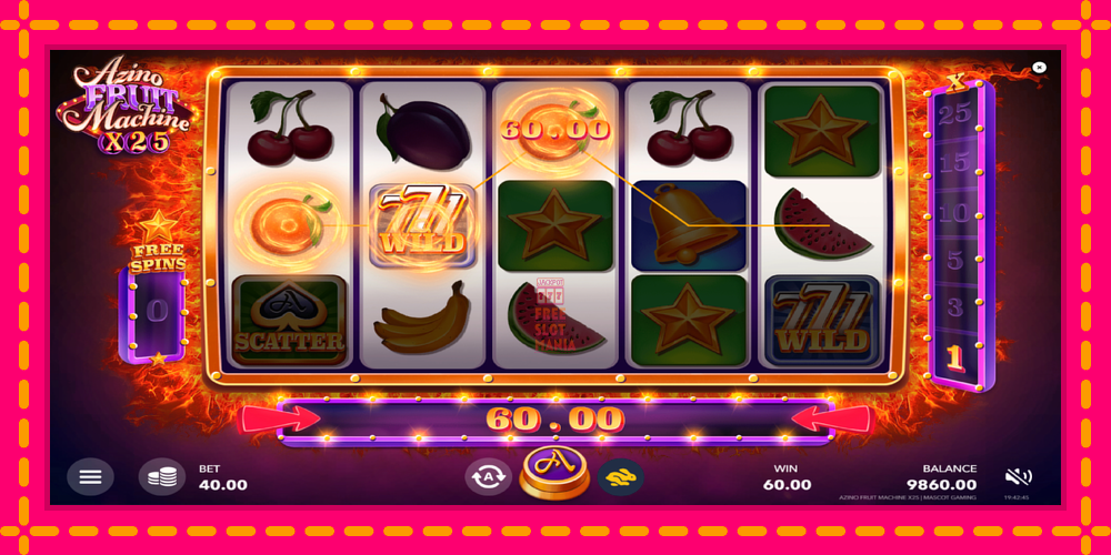 Automat Azino Fruit Machine x25 z jasną grafiką, zdjęcie 4