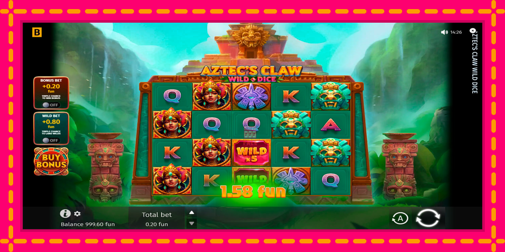 Automat Aztecs Claw Wild Dice z jasną grafiką, zdjęcie 2