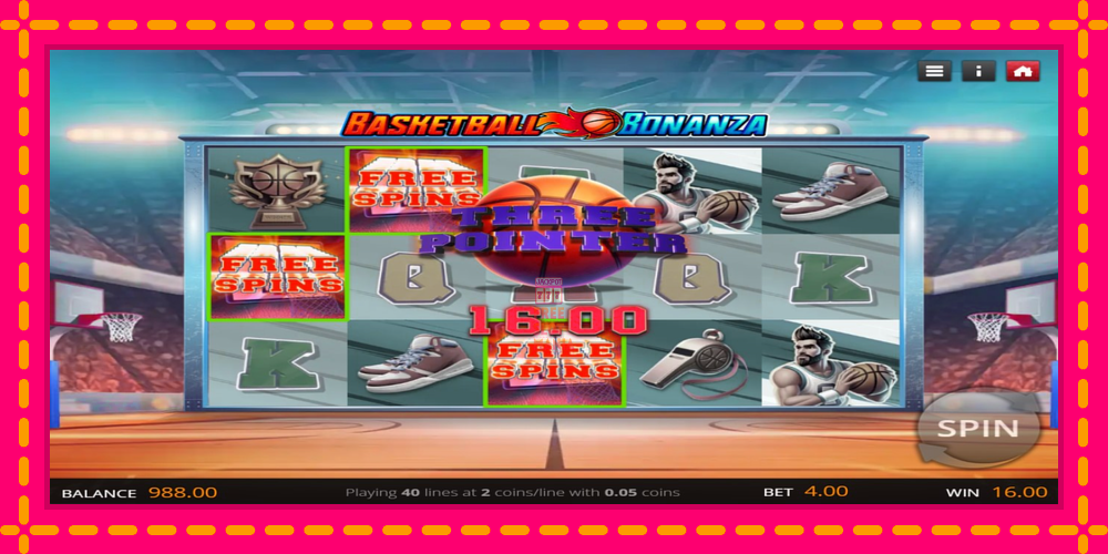 Automat Basketball Bonanza z jasną grafiką, zdjęcie 2