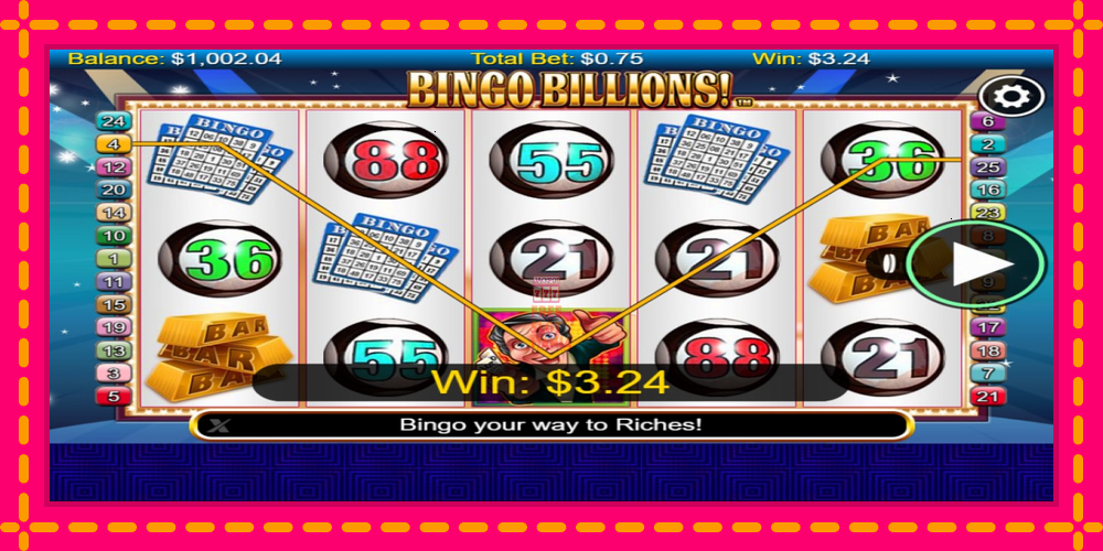 Automat Bingo Billions z jasną grafiką, zdjęcie 3