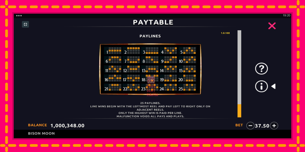 Automat Bison Moon Megaways z jasną grafiką, zdjęcie 6