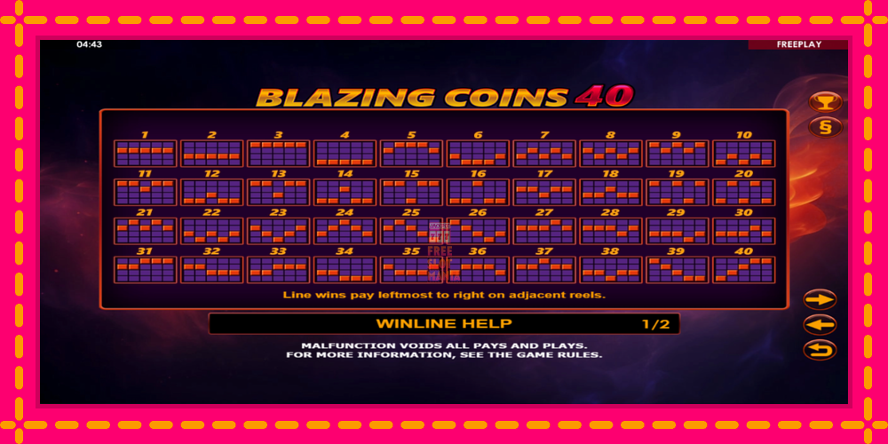 Automat Blazing Coins 40 z jasną grafiką, zdjęcie 5