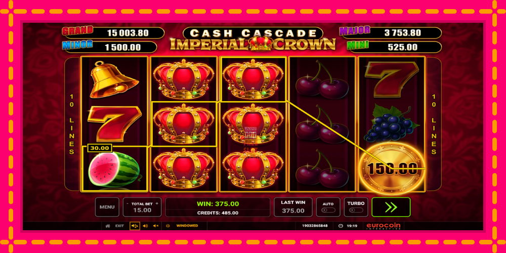 Automat Cash Cascade Imperial Crown z jasną grafiką, zdjęcie 2