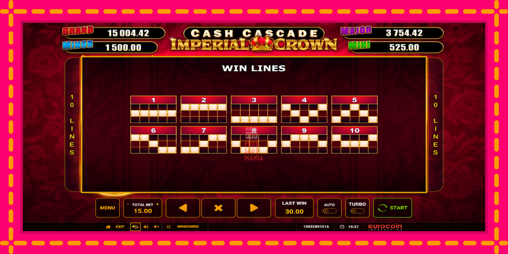 Automat Cash Cascade Imperial Crown z jasną grafiką, zdjęcie 6