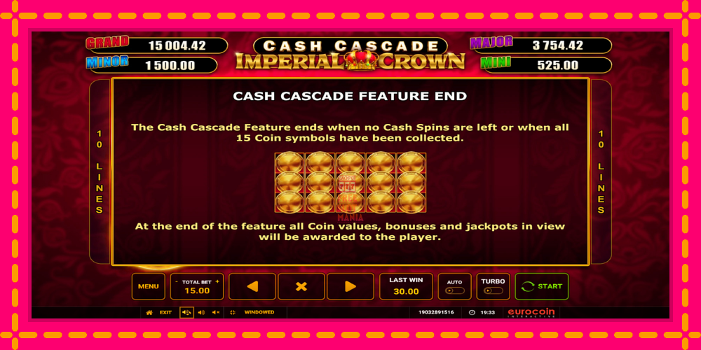 Automat Cash Cascade Imperial Crown z jasną grafiką, zdjęcie 7