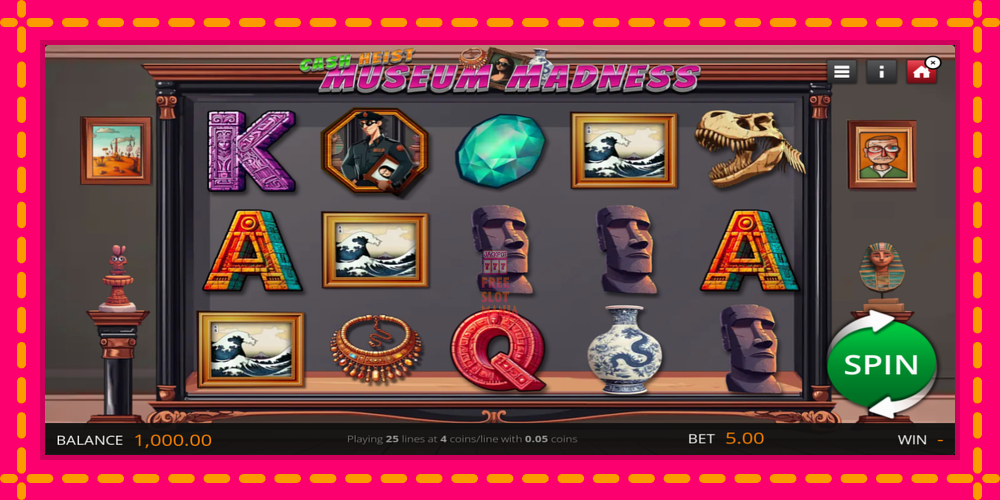 Automat Cash Heist Museum Madness z jasną grafiką, zdjęcie 1