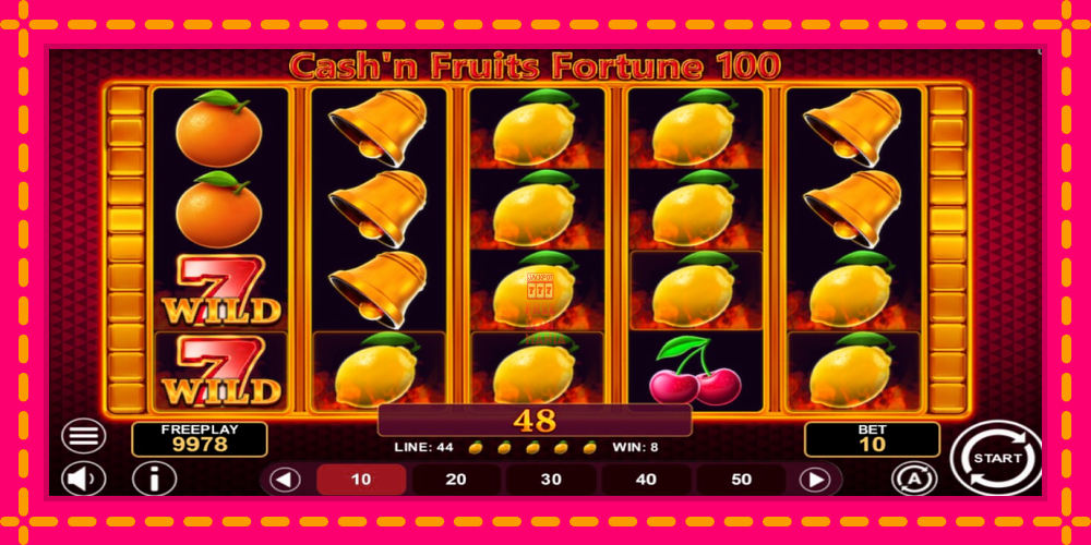 Automat Cashn Fruits Fortune 100 z jasną grafiką, zdjęcie 2