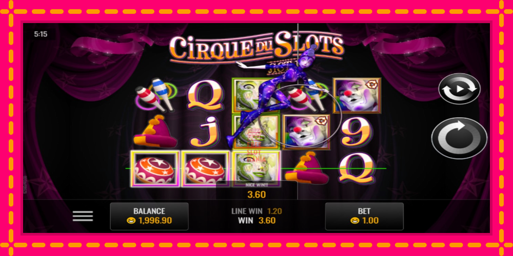 Automat Cirque du Slots z jasną grafiką, zdjęcie 2