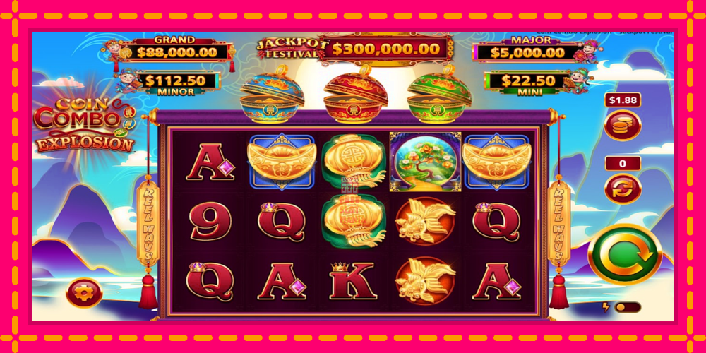 Automat Coin Combo Explosion Jackpot Festival z jasną grafiką, zdjęcie 1