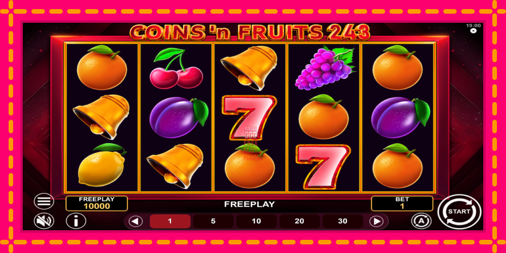 Automat Coinsn Fruits 243 z jasną grafiką, zdjęcie 2