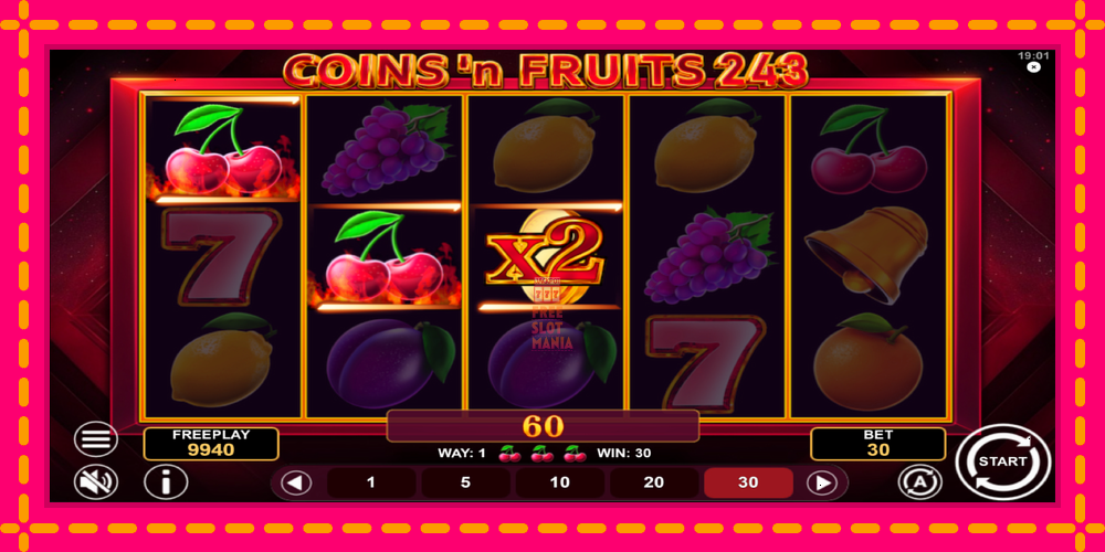 Automat Coinsn Fruits 243 z jasną grafiką, zdjęcie 3