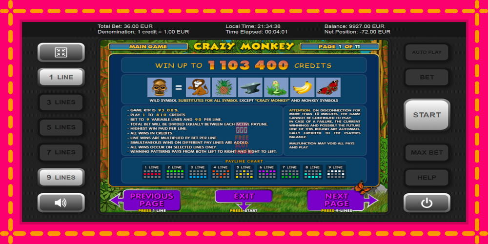 Automat Crazy Monkey z jasną grafiką, zdjęcie 4