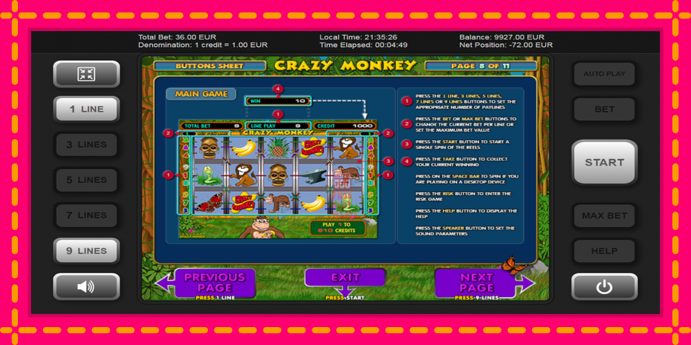 Automat Crazy Monkey z jasną grafiką, zdjęcie 5