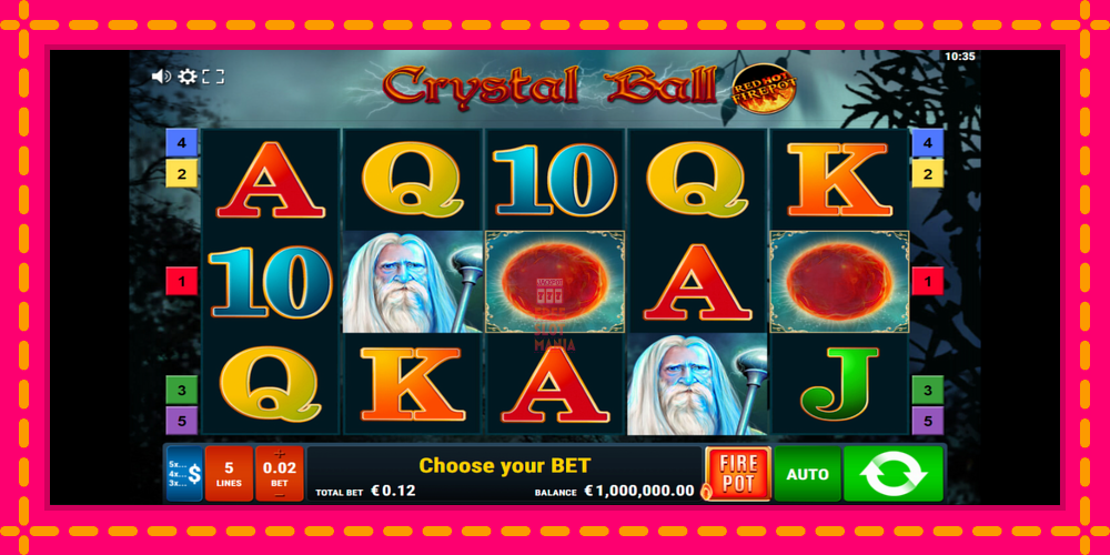 Automat Crystal Ball Red Hot Firepot z jasną grafiką, zdjęcie 2