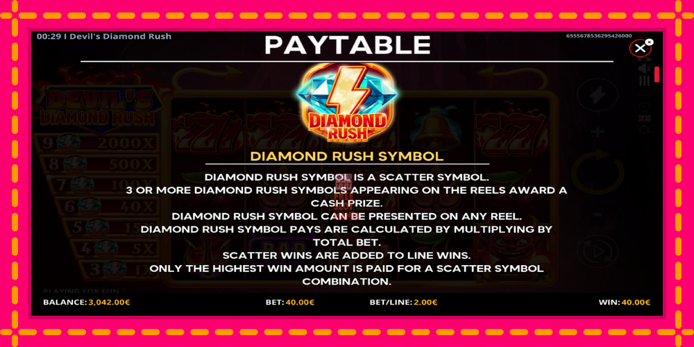 Automat Devils Diamond Rush z jasną grafiką, zdjęcie 5