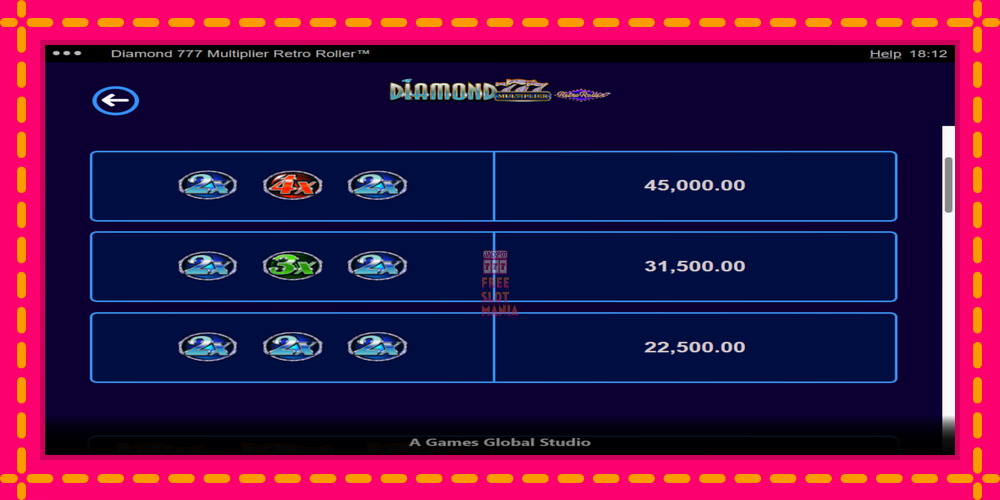 Automat Diamond 777 Multiplier Retro Roller z jasną grafiką, zdjęcie 5