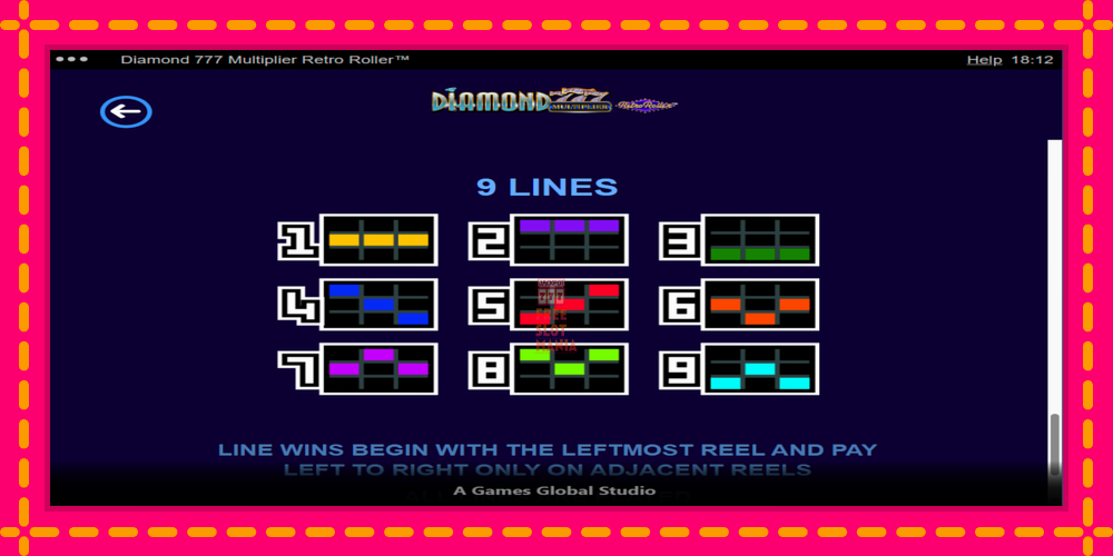 Automat Diamond 777 Multiplier Retro Roller z jasną grafiką, zdjęcie 7