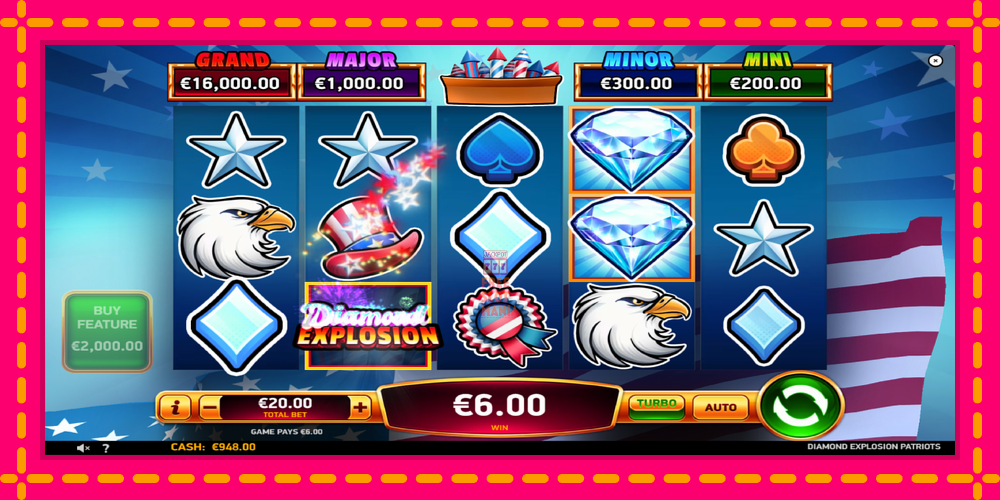 Automat Diamond Explosion Patriots z jasną grafiką, zdjęcie 3