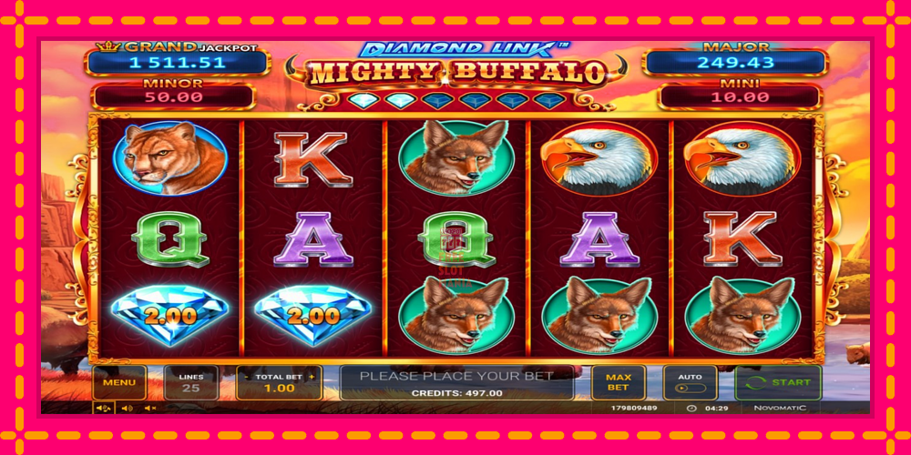 Automat Diamond Link Mighty Buffalo z jasną grafiką, zdjęcie 1