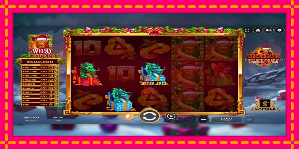 Automat Dragon Fortune Frenzy Christmas Edition z jasną grafiką, zdjęcie 3