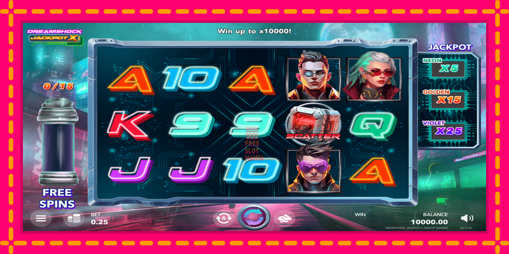 Automat Dreamshock: Jackpot X z jasną grafiką, zdjęcie 1