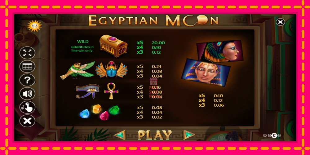 Automat Egyptian Moon z jasną grafiką, zdjęcie 4