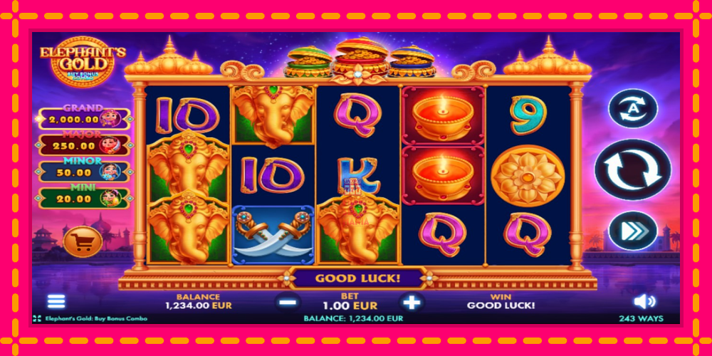 Automat Elephants Gold Buy Bonus Combo z jasną grafiką, zdjęcie 1