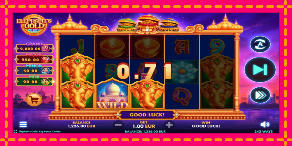 Automat Elephants Gold Buy Bonus Combo z jasną grafiką, zdjęcie 3