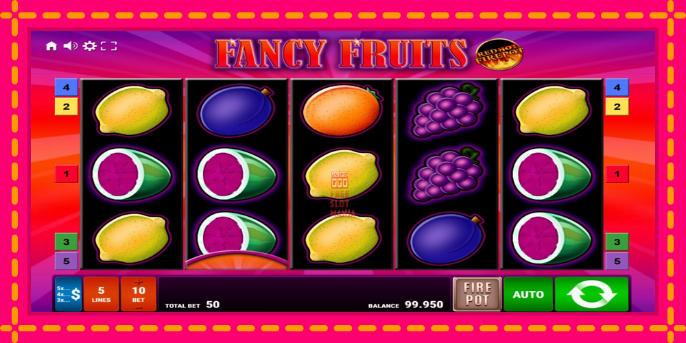 Automat Fancy Fruits Red Hot Firepot z jasną grafiką, zdjęcie 1